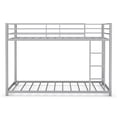 thumbnail image 1 of Gymax Twin Bunk Bed Twin Over Frame Platform W/ Guard Rails & Side Ladder Silver, 1 of 8