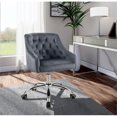 thumbnail image 3 of Meridian Furniture Arden Chaise de Bureau Pivotante Réglable en Velours Gris et Chrome, 3 of 6
