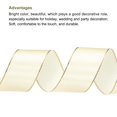 thumbnail image 3 of Unique Bargains 1 1/2 Inch 25 Yard Wide Satin Ribbon with Gold Edges Grosgrain Fabric Ribbon for Gift Wrapping, Cream White, 3 of 7