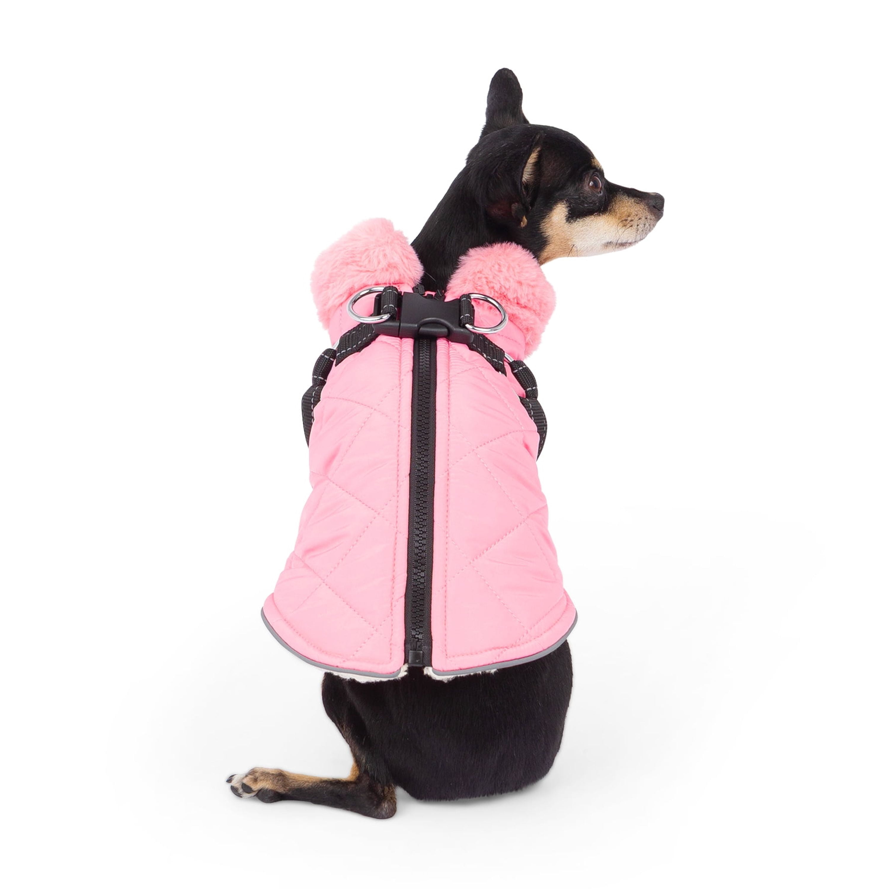 One Paw, Veste Matelassée Légère pour Chien avec Harnais, Rose