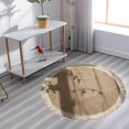 thumbnail image 4 of Tapis en Jute Doux Design à Franges Tressées pour Chaise Table Basse Bureau Tapis de Sol 45cm, 4 of 9