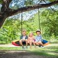 thumbnail image 2 of Gymax 60'' Saucer Tree Swing Surf Outdoor Adjustable Kids Giant Oval Platform Swing Set Colorful, 2 of 10