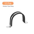 thumbnail image 3 of Unique Bargains 12Pack 2-3/4' Cable Clamp U Shape Stainless Steel Rubber Cushioned Pipe Strap, 3 of 5