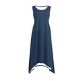 thumbnail image 5 of Liquidation d'Été 2025! Robe Grande Taille pour Femmes, Liquidation d'Été pour Femmes, Robes Sans Manches à Col Rond avec Cordon de Serrage, Robe Décontractée à Volants en Ligne A Mini, 5 of 5