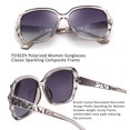 thumbnail image 4 of FEISEDY Polarized Women Square Sunglasses Sparkling Composite Shiny Frame B2289, 4 of 6