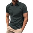 thumbnail image 1 of cfhntfmh T-Shirts de Musculation pour Hommes Manches Courtes Ajusté Golf Décontracté Col T-Shirts Couleur Unie pour l'Été, 1 of 6