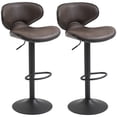 thumbnail image 1 of HOMCOM Vintage Bar Stool Set of 2 Leathaire Adjustable Height Chairs, 1 of 10