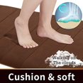 thumbnail image 3 of ORUYROP Memory Foam Bath Mat Rug, 24 x 17 Inches, Comfortable, Soft, Super Water Absorption, Machine Wash, Non-Slip, Thick, Easier to Dry for Bathroom Floor Rugs, Brown, 3 of 7