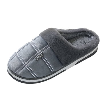 Kcodviy Men Winter Home Cotton Mens Fuzzy Slippers Slides Christmas Antlers Print Mens Wide Slippers Wide Width Thermal Slippers Casual Home Size 15 Slippers for Men Shoes