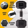 thumbnail image 4 of PRISP Hex Dumbbells Weight Set - 200 lb - Cast Iron Hand Weights with Rubber Grip and Vertical Dumbbell Rack; for Home Gym, Exercise and Fitness, 4 of 8