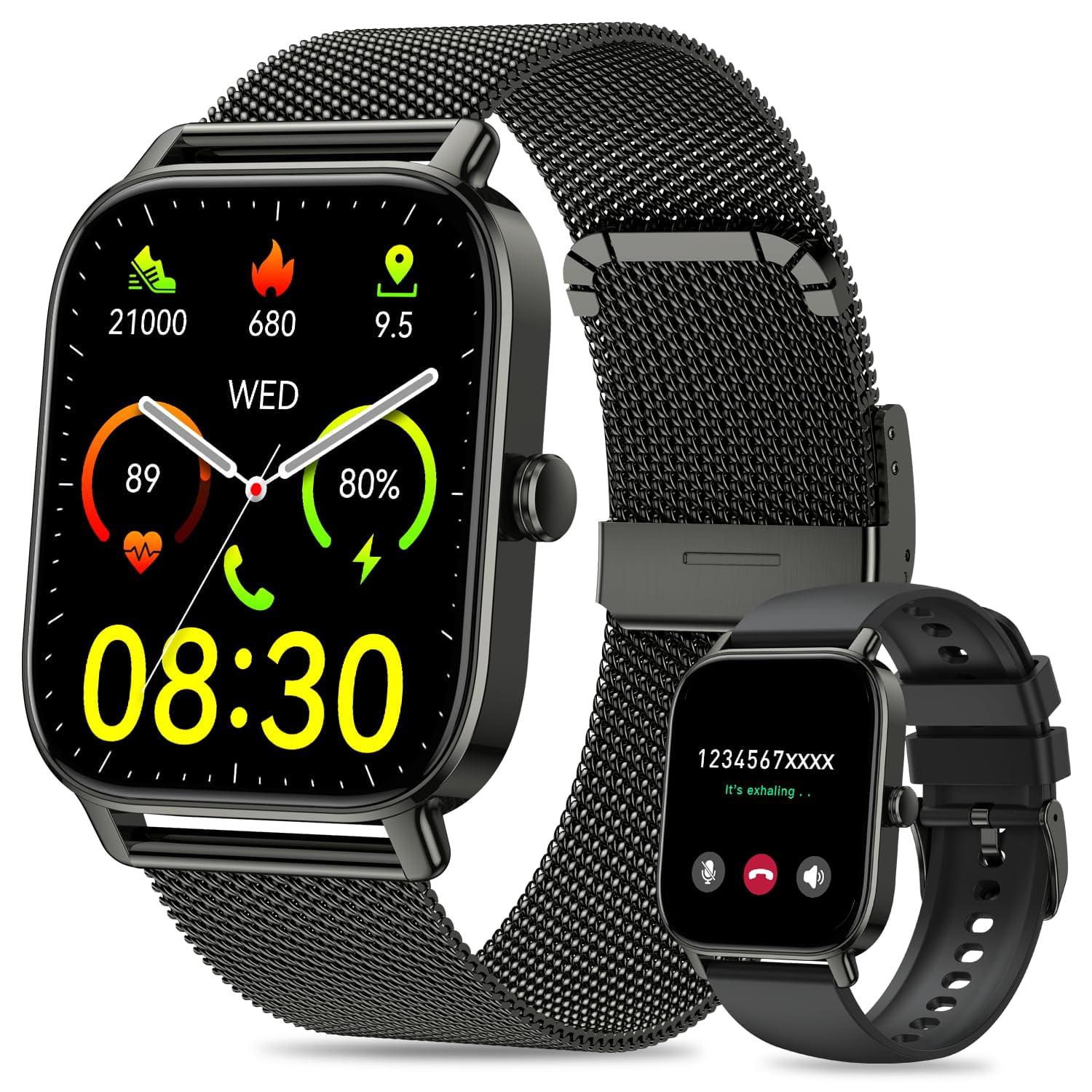 Smart Watch for Men Women Fitness: Waterproof Make Answer Call Running Smartwatch for Android Phone iPhone Samsung Compatible Dig