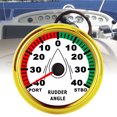 thumbnail image 3 of Marine Rudder Angle Indicator Gauge, Rudder Angle Gauge Red Backlight with Reverse Connection  for Vessel Yacht for Boat Black Dial Silver Cover,White Dial Silver Cover,Black Dial, 3 of 8