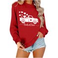 thumbnail image 1 of Penkiiy Chandail en Molleton de la Saint-Valentin pour Femmes Imprimé Cœur d'Amour Pull Décontracté à Manches Longues Blouse de la Saint-Valentin TP Rouge, 1 of 4
