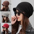 thumbnail image 2 of Women's Cotton Hat Thick Warm Windproof Simple Solid Color Beanie Hat, 2 of 7
