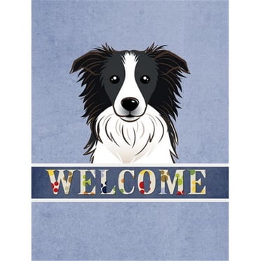 Carolines Treasures BB1427CHF Border Collie Drapeau Bienvenue Toile Taille Maison