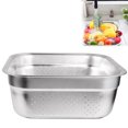 thumbnail image 2 of Stainless Steel Square Colander, Kitchen Basket with Uniform Drainage Holes for Efficient Rinsing, Large Square Container for Kitchen, Vegetable Washing Basin, Ideal for Food Prep and Storage, 2 of 6