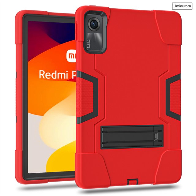 Pour Xiaomi Redmi Pad SE 11 Pouces 2023 Étui pour Tablette Corps Complet Robuste Robuste Enfants Silicone PC Armure Support Antichoc Étui Étui Rouge Redmi Pad SE 11 Pouces
