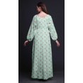 thumbnail image 2 of Bimba Robe Maxi à Manches Longues pour Femmes en Georgette Mousse Imprimée de Trèfles et de Fleurs, Taille Élastique - Grande, 2 of 5