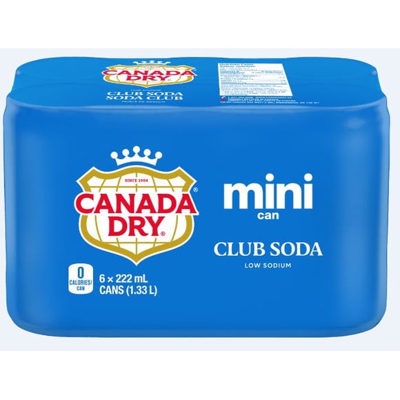 Canada Dry® Club Soda 222 mL Mini-Cans, 6 Pack