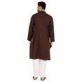 thumbnail image 4 of Atasi Indian Solid Kurta Pajama Set For MensMandarin Collar Casual Long-Wear Kurta, 4 of 7