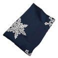 thumbnail image 3 of Christmas Hemp Cotton Table Cloth Snowflake Tea-cloth for Home Restaurant (Blue 90x90), 3 of 8