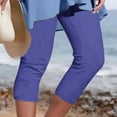 thumbnail image 2 of Yuyuzo Womens Plus Size Capris High Waisted Straight Leg Solid Color Bottom Capri Pants for Women 3/4 Slacks, 2 of 5