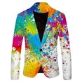 thumbnail image 1 of Rinsvye Men's Splash ink Color Prom Suits for Men Slim Fit Printed Casual Loose Personality Mens Suits Jacket Suit Jacket, 1 of 2