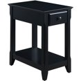 thumbnail image 1 of ACME Bertie Table d'Appoint en Bois avec Tiroir de Rangement et Tablette à 1 Niveau, Noir, 1 of 7
