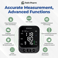thumbnail image 3 of Path Pharm Premium Blood Pressure Monitor - High Accuracy Blood Pressure Machine for Home Use - Clear LED Display, Adjustable Arm Cuff 22-42cm - Automatic Heart Rate Monitor - USB & Battery Powered, 3 of 7