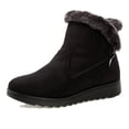 thumbnail image 2 of Kyusrd Bottes d'Hiver pour Femmes Bottines Femmes Mode Chaussures d'Hiver Chaudes Bout Rond Talon Moyen Bottes à Tige Moyenne, 2 of 3