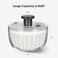 thumbnail image 2 of 6.4 Qt Salad Spinner Large Lettuce Plastic Vegetable Fruit Washer Non Slip Base BPA Free, 2 of 7