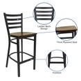 thumbnail image 3 of Bowery Hill Contemporary 29" Ladder Back Bar Stool in Mahogany, 3 of 9