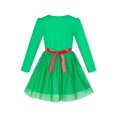 thumbnail image 4 of Robe Fille Noël Père Noël Neige Manches Longues Robe de Vacances 5 Ans, 4 of 8