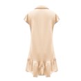 thumbnail image 5 of Ovzne Robes pour Femmes 2025 Robe Décontractée pour Dames Couleur Unie à Manches Courtes Demi-Fermeture Éclair Col à Revers Robe à la Mode Robe de Printemps à Manches Courtes Liquidation, 5 of 5
