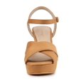 thumbnail image 2 of BLISSFUL STEP Sandales Slingback à Plateforme à Talon Épais à Bride pour Femme Brun 10, 2 of 7
