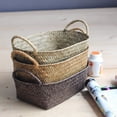 thumbnail image 2 of Handmade DIY Straw Flower Pot Basket Fruit Sundries Organizer Rattan Plant Box, 2 of 9