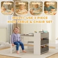 thumbnail image 4 of Qaba Ensemble Table et Chaise pour Enfants avec Rouleau de Papier, Table d'Artisanat, Gris, 4 of 10