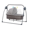 thumbnail image 1 of Lipstore Automatic Baby Bassinet Melodies Timer for 0-18 Months Auto Rocking Bassinet gray, 1 of 8