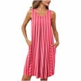 thumbnail image 2 of Pyjama pour Femmes Zeophrasy Femmes Imprimé avec Poches Chemises de Nuit Sans Manches Vêtements de Nuit devant Plissé Nuisette Col Rond Robe de Nuit Clearacne Moins de 5, 2 of 8