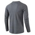 thumbnail image 2 of CEHVOM Men's Loose Long-sleeved T-shirt Round Neck Solid Color Bottoming Shirt, 2 of 5