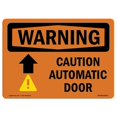 thumbnail image 1 of SignMission OS-WS-D-35-L-12002 Panneau d'Avertissement OSHA - Attention Porte Automatique Flèche avec Symbole, 1 of 1