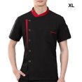 thumbnail image 3 of serony Chef Jacket Men Chef Coat Skin Friendly Chef Uniforms O-Neck Cheap Short Sleeve Tops Bakery Cooking Clothes Work Wear Black XL, 3 of 9