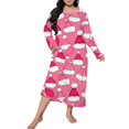 thumbnail image 2 of Kelon Nuisettes et Chemises de Nuit pour Femmes Liquidation Nuisette Femme Grande Taille Robe de Nuit Décontractée Robe de Nuit pour Femmes Grande Taille Mignonne Imprimé de Noël Manches Longues Col Rond Extensible Ample, 2 of 6