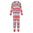 thumbnail image 4 of Kmbangi Parent-child Red Elk Printed Pattern Long Sleeve Hooded Jumpsuit, 4 of 9