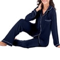 thumbnail image 5 of LSLJS Pyjama à Simple Boutonnage pour Femme Automne Hiver à Manches Longues Pantalon de Pyjama Ensemble de Tenue d'Intérieur, Peignoirs Cadeaux pour Femmes, 5 of 5