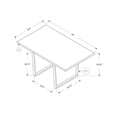 thumbnail image 2 of Monarch Specialties Dining Table, 60" Rectangular, Kitchen, Dining Room, Metal, Laminate, Grey, Chrome, Contemporary, Modern, 2 of 3