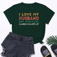 thumbnail image 2 of Penkiiy T-Shirt Femme J'aime Mon Mari Mignon Relation Mariée 2TG Vert, 2 of 5