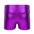 thumbnail image 4 of vastwit Girls Shiny Metallic Shorts Gymnastics Dance Shorts Purple 16, 4 of 7