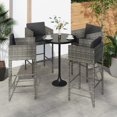 thumbnail image 1 of vidaXL Tabourets de Bar 4 Pcs avec Coussins Gris Rotin Poly, 1 of 4