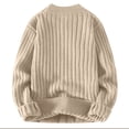 thumbnail image 4 of Ketyyh-chn99 Cardigans pour Hommes Mode Homme Décontractée Couleur Unie Simple Col Ras du Cou Chandail Chandail Kaki,G, 4 of 4